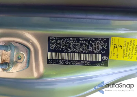 2009 Toyota Yaris z USA, uszkodzony, nr VIN JTDJT903395278434